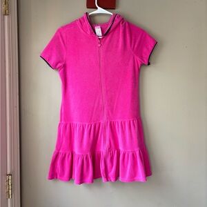 Cat & Jack Bright Pink Terrycloth Hooded Dress 14/16